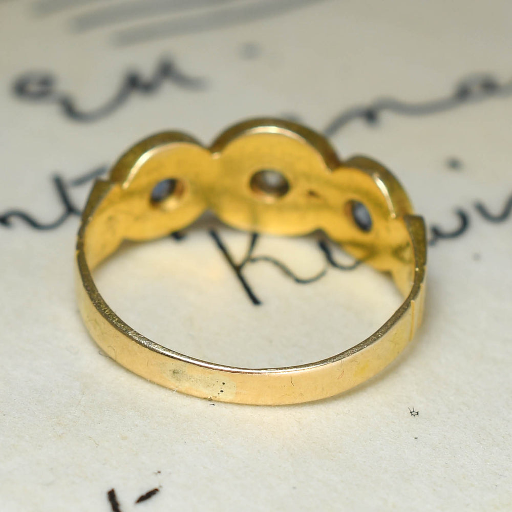 Late Victorian Sapphire & Diamond Star-Set Band Ring