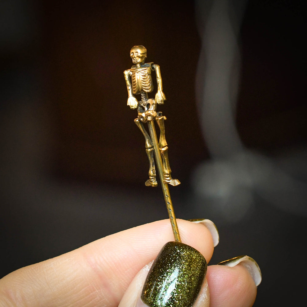 Georgian Gold Articulated Skeleton Pin
