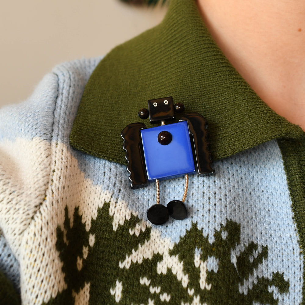 Vintage Robot Brooch by Guillemette L'Hoir, Paris