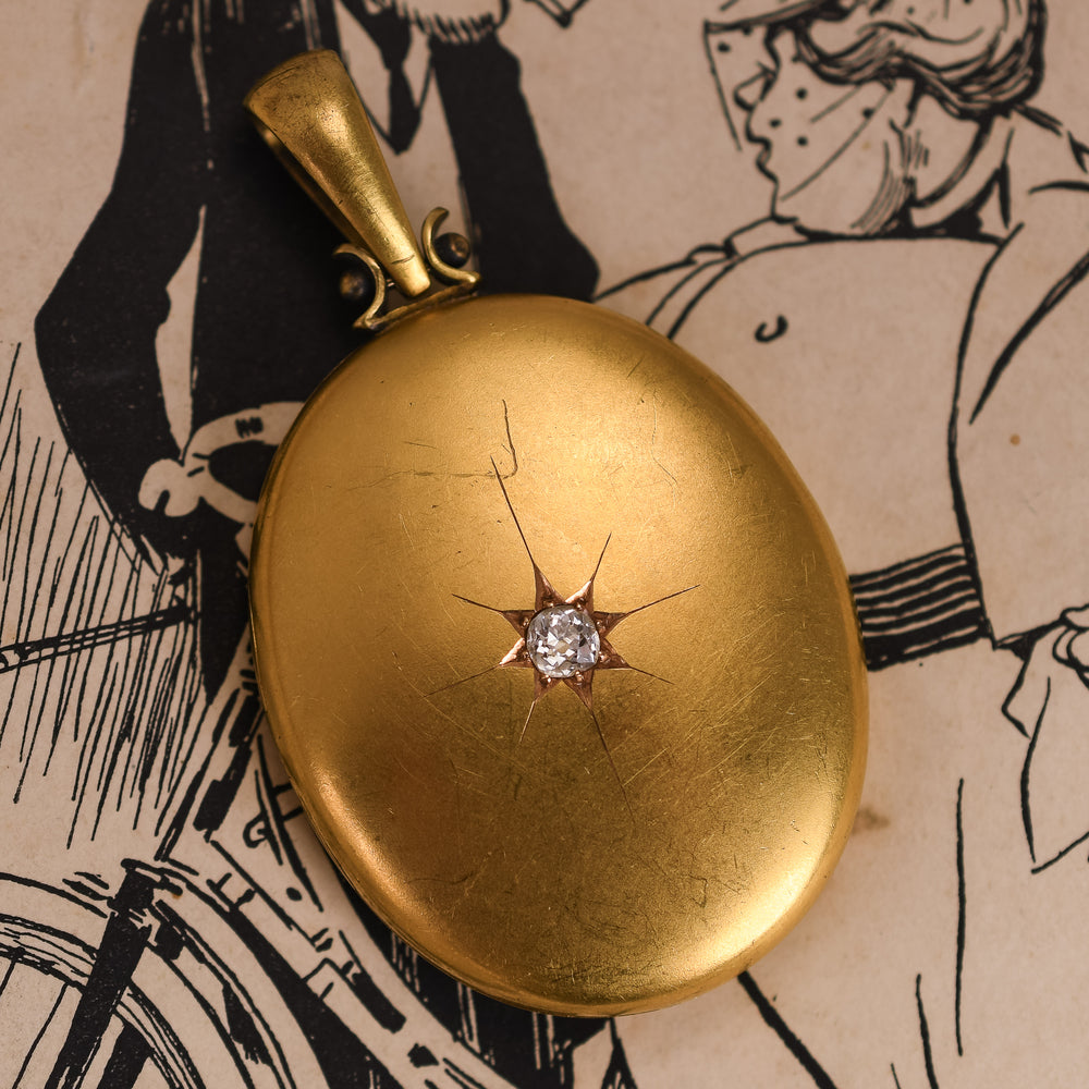 Victorian 18k Gold Diamond Locket