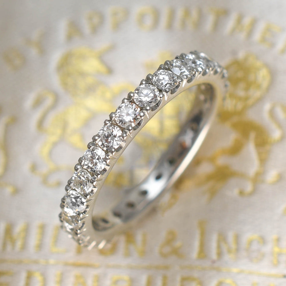 Contemporary Diamond Platinum Eternity Ring