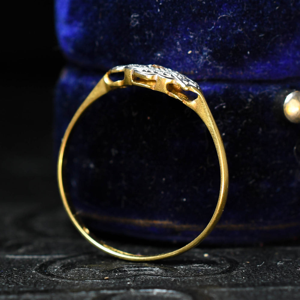 Art Deco Diamond Millegrain Cluster Ring