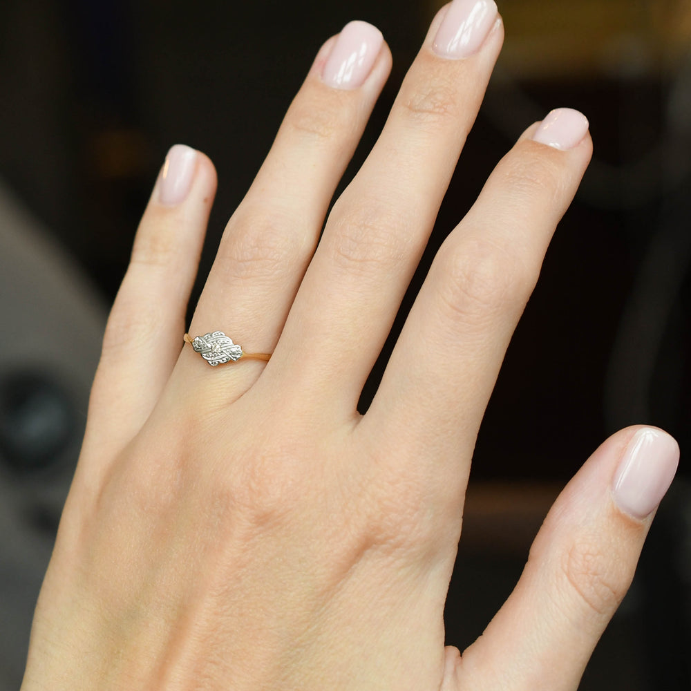 Art Deco Diamond Millegrain Cluster Ring