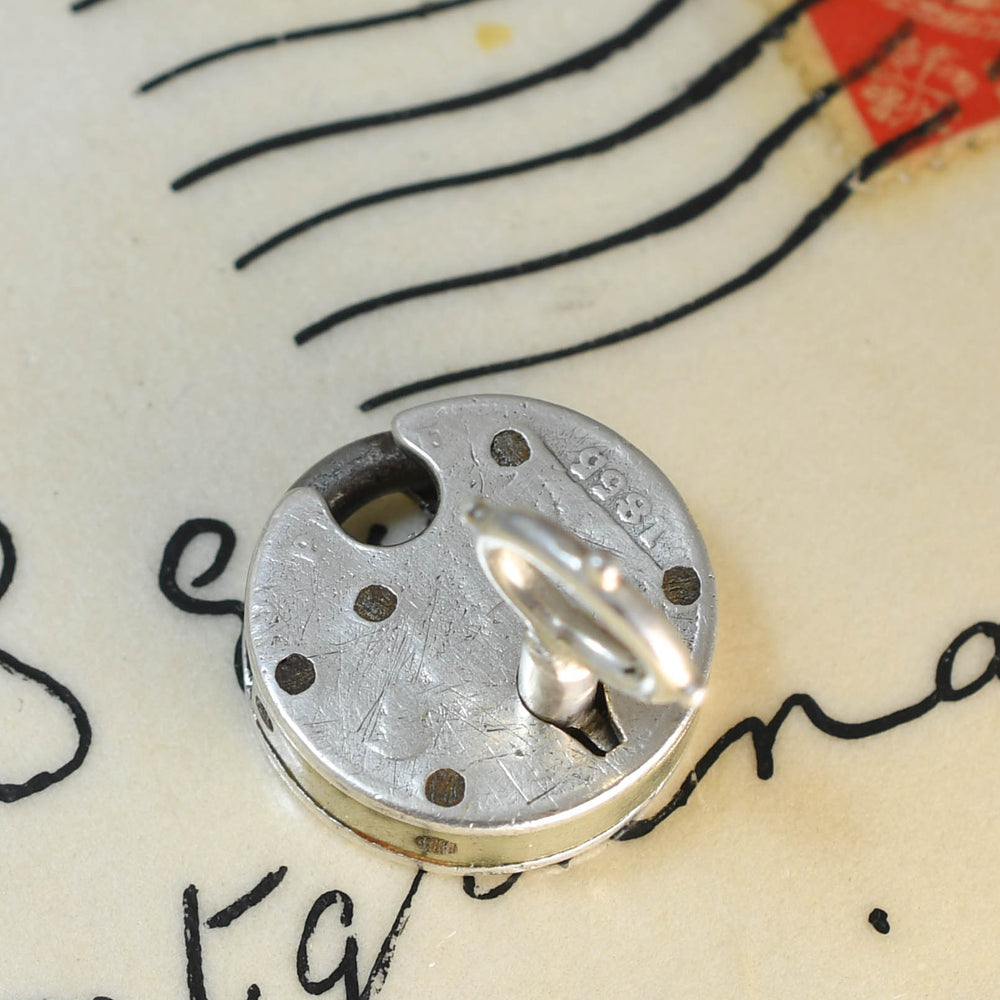 Victorian Silver Penny Padlock Charm