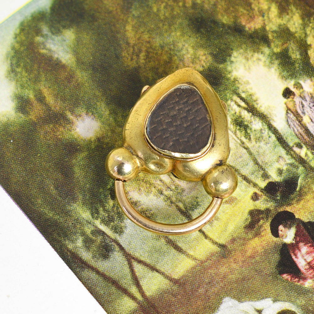 Georgian Emerald 15k Gold Padlock Locket