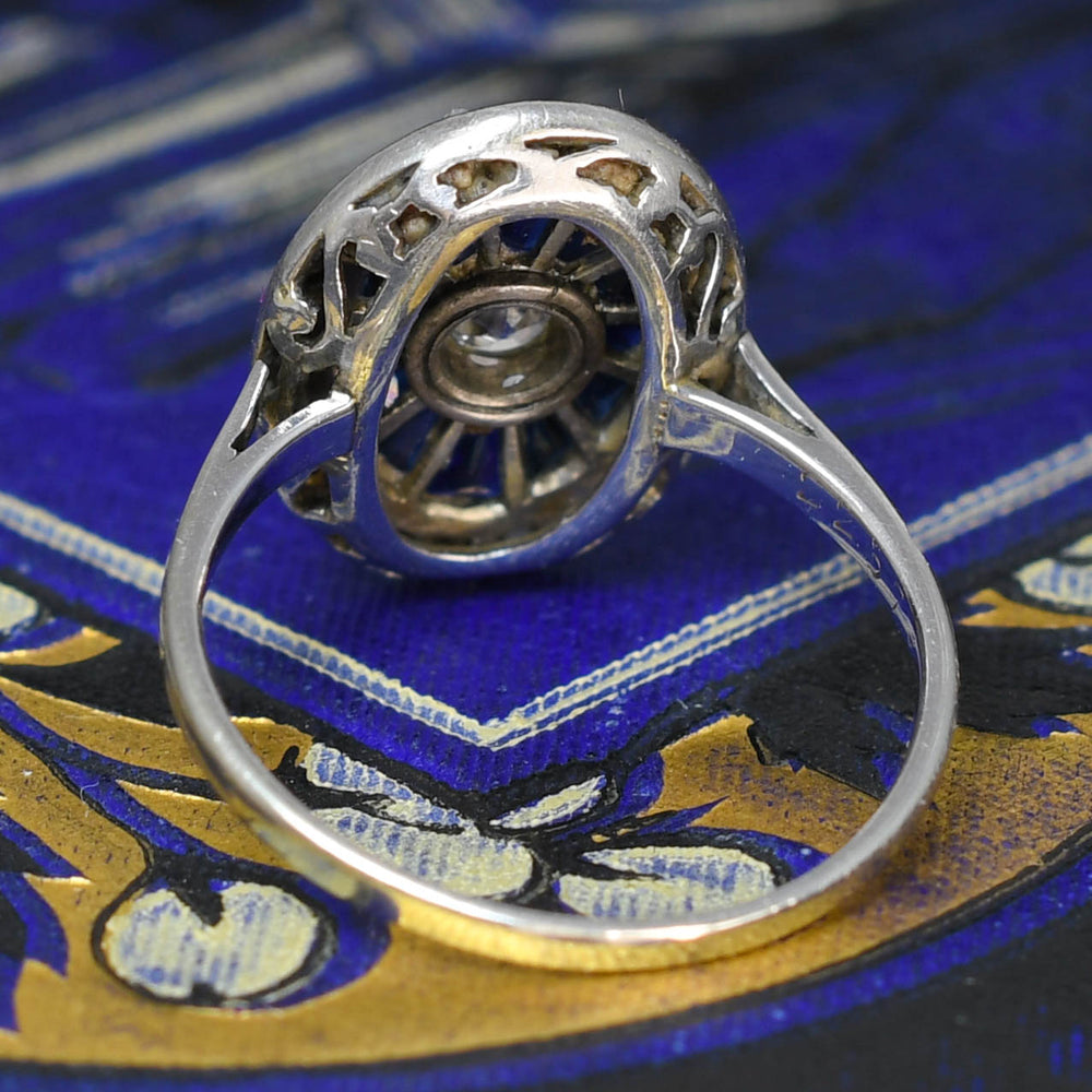 Art Deco Sapphire & Diamond Target Cluster Ring