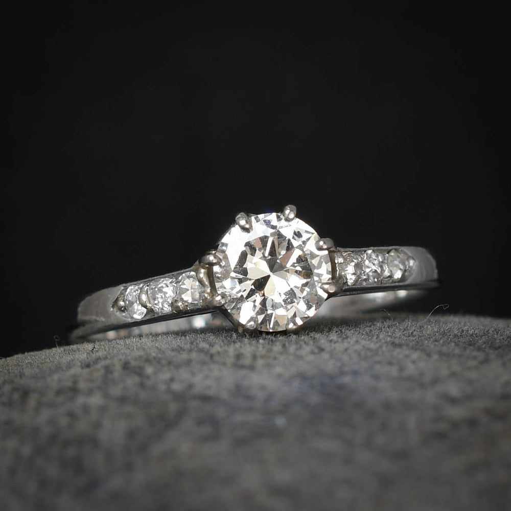 Art Deco Diamond Solitaire Engagement Ring