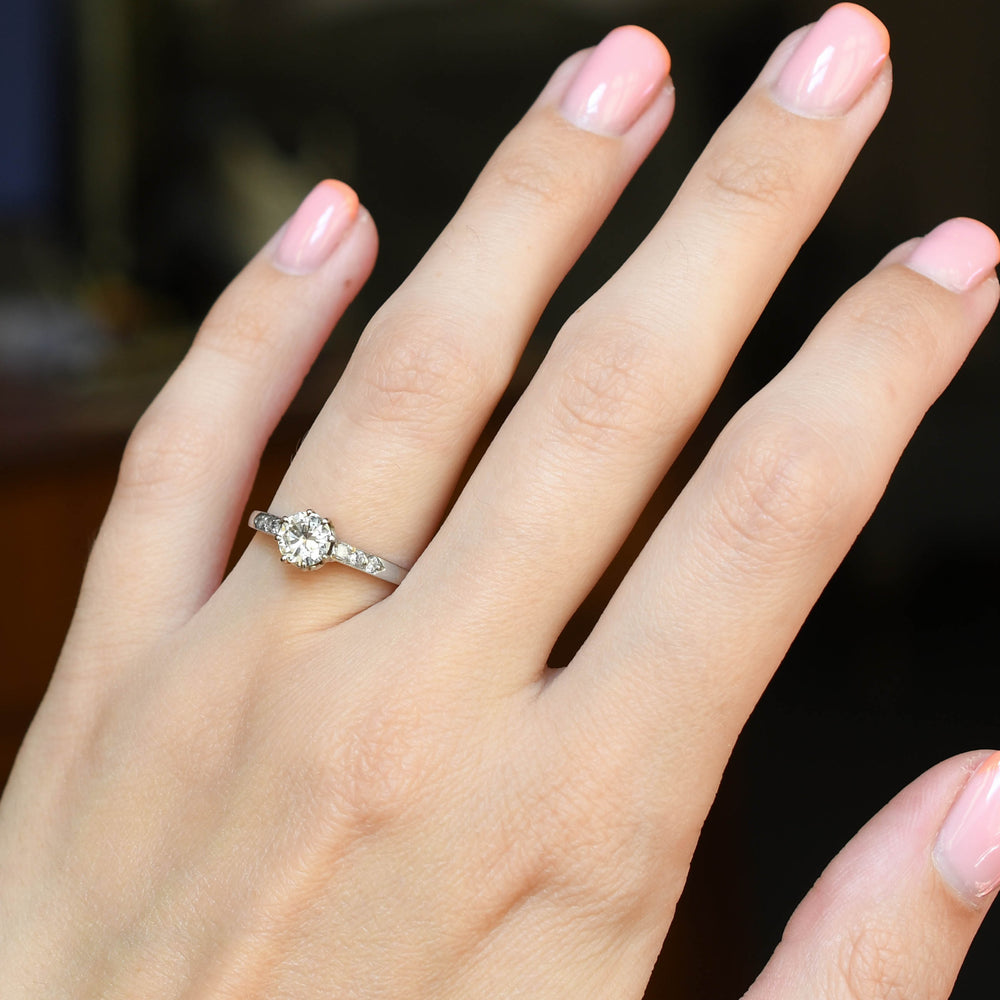 Art Deco Diamond Solitaire Engagement Ring