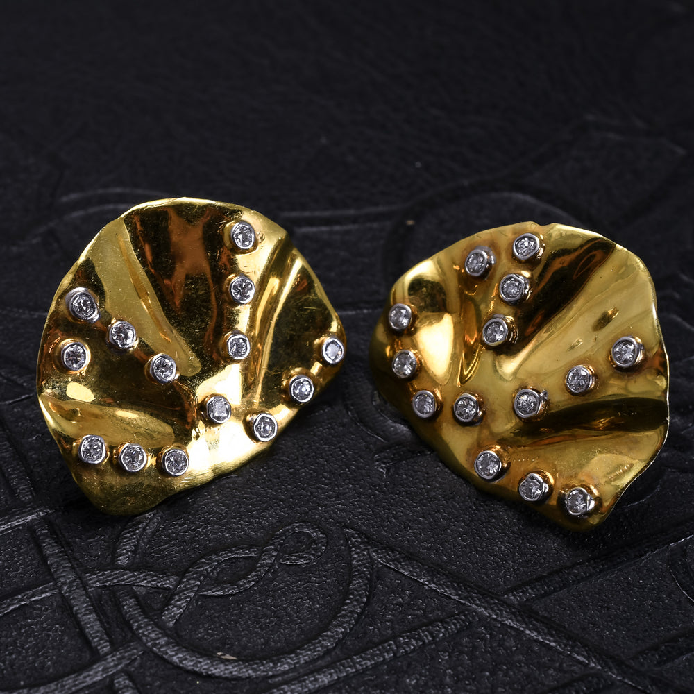 1970's Diamond Abstract Earrings