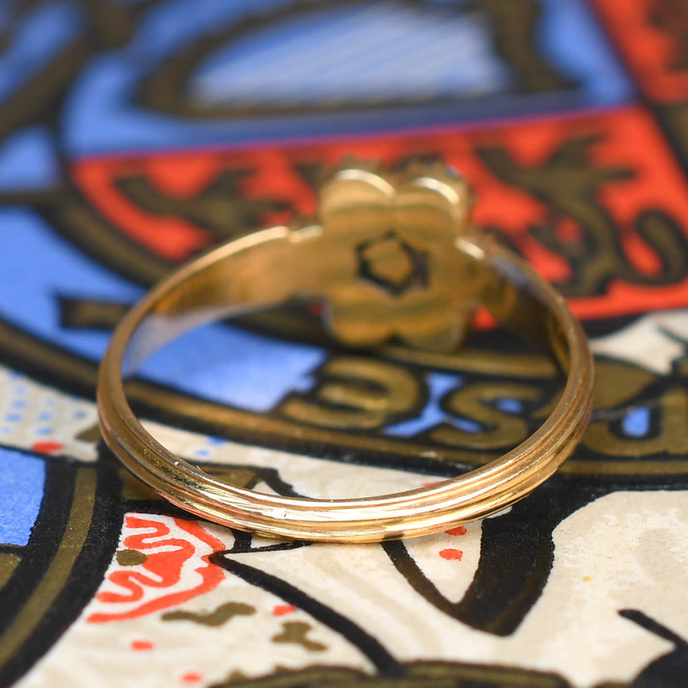 Georgian Turquoise & Pearl Forget-Me-Not Ring