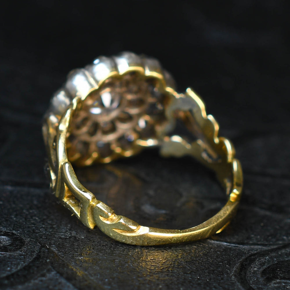 Georgian Old Cut Diamond Cobblestone Cluster Ring