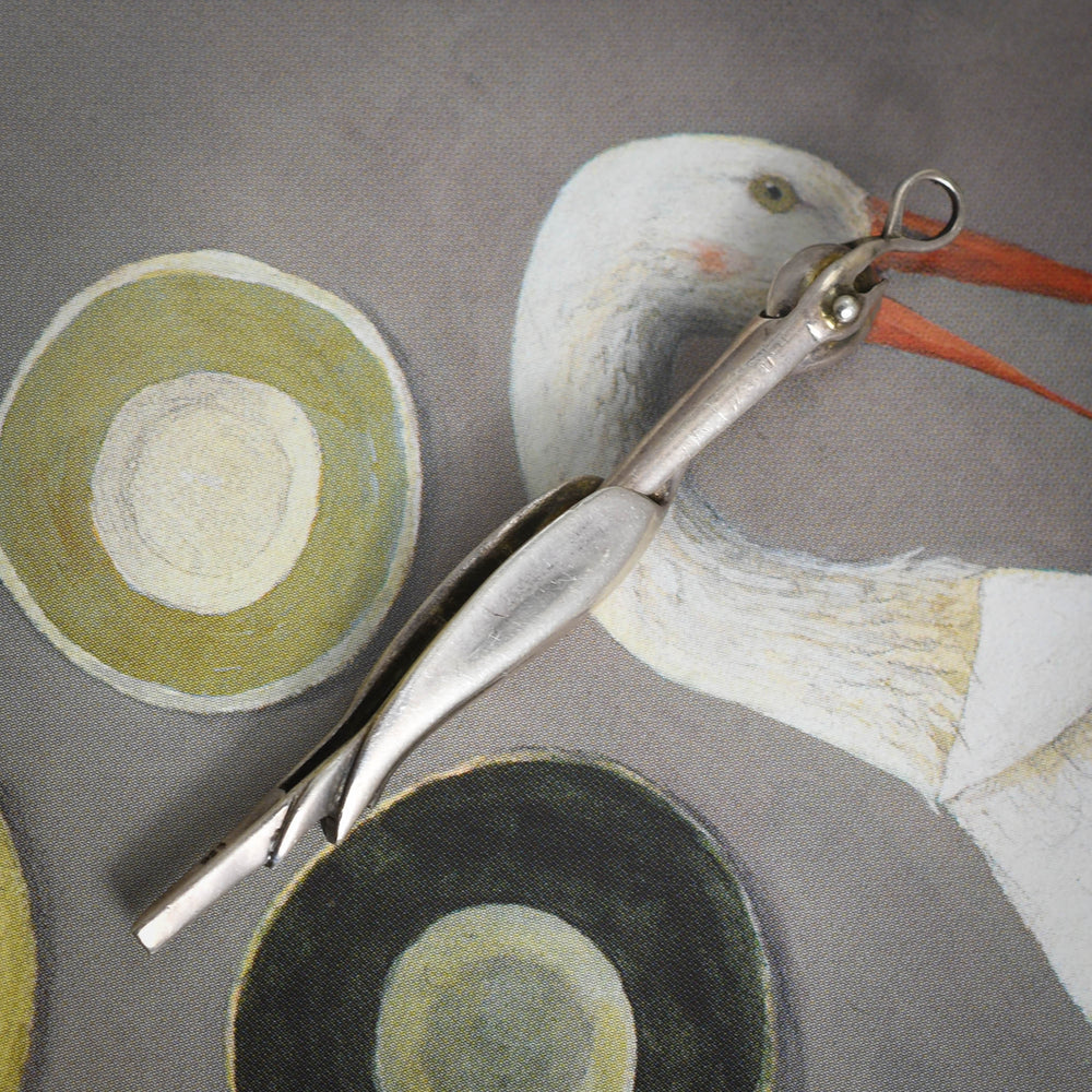 Victorian Silver Articulated Stork Pendant