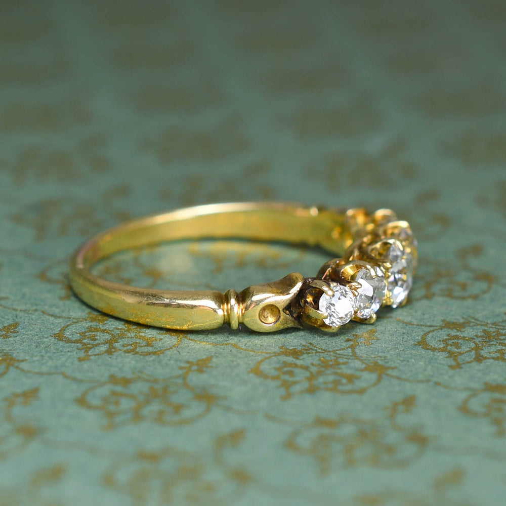 Victorian 5-Stone Diamond Half Hoop Ring