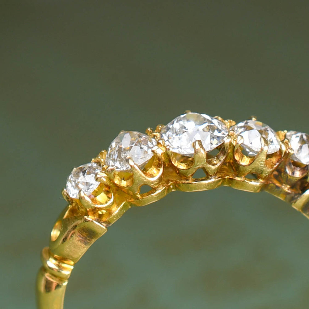 Victorian 5-Stone Diamond Half Hoop Ring