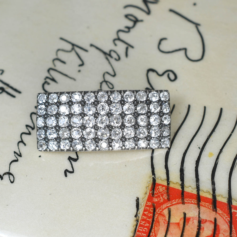 Victorian 2.2ct Old Cut Diamond Panel Brooch
