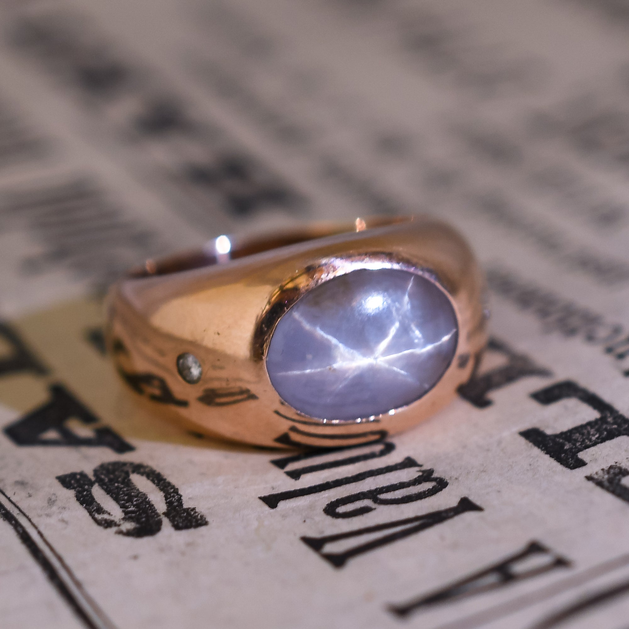 Sapphire sales signet ring