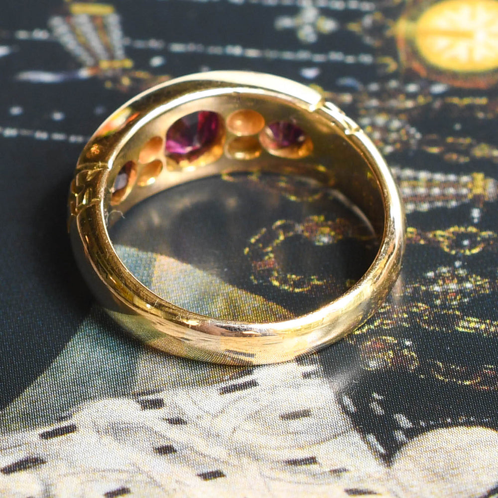 Edwardian Ruby & Diamond 18k Gold Cigar Band