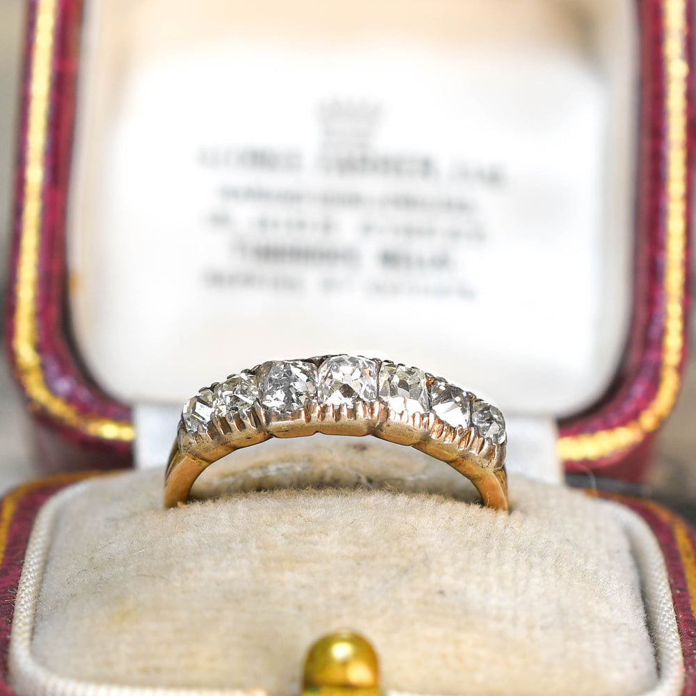 Georgian Peruzzi Cut Diamond 7-Stone Ring