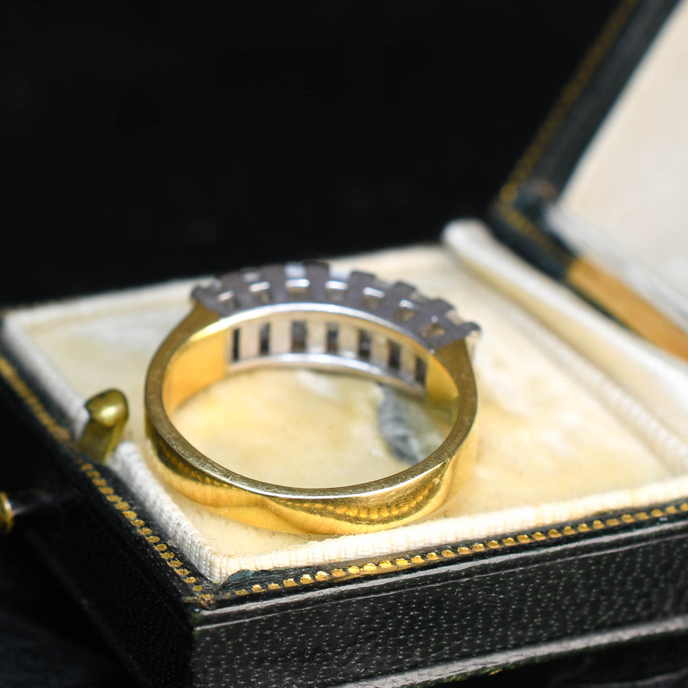 1980's Baguette Cut Diamond Half Eternity Ring