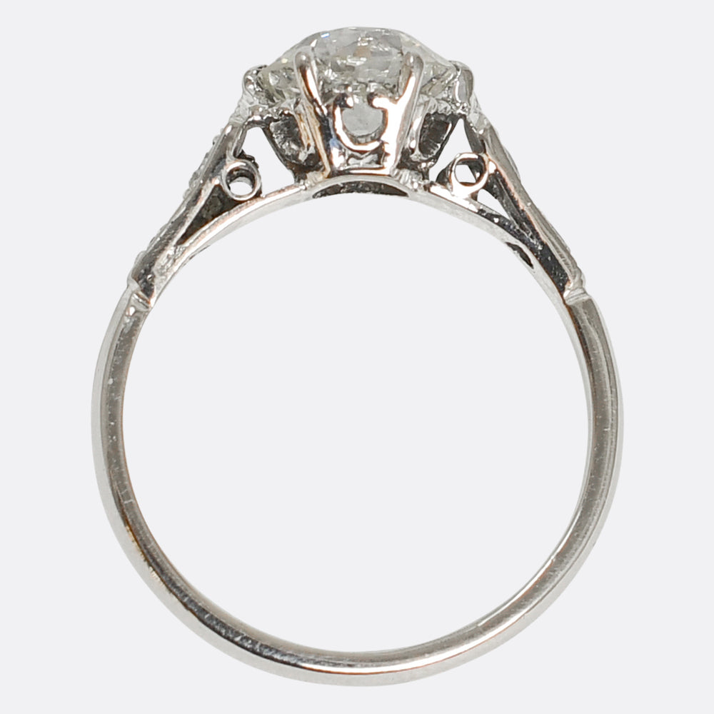 1.28ct Old Cut Diamond Solitaire Engagement Ring