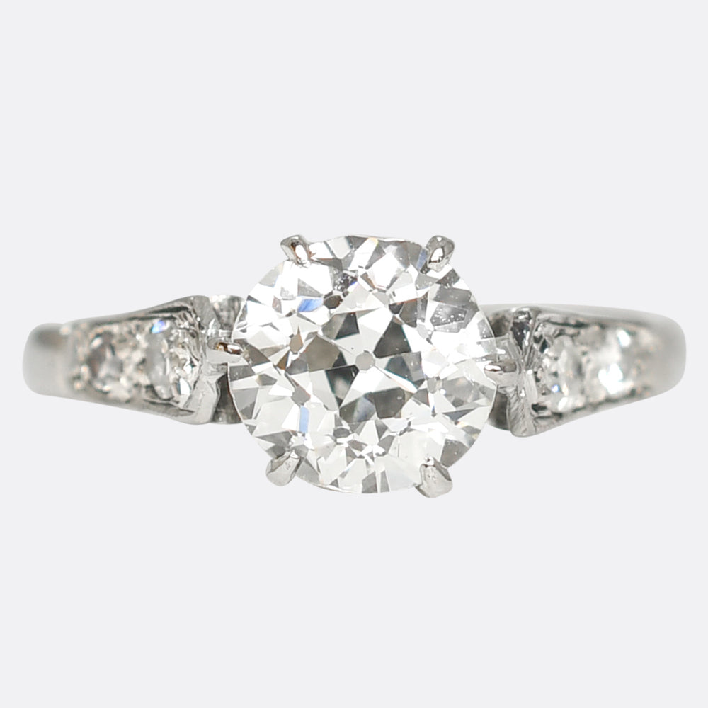 1.28ct Old Cut Diamond Solitaire Engagement Ring