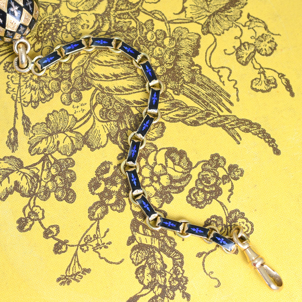 Antique 18k Gold & Enamel Orb Fob & Chain – Butter Lane Antiques