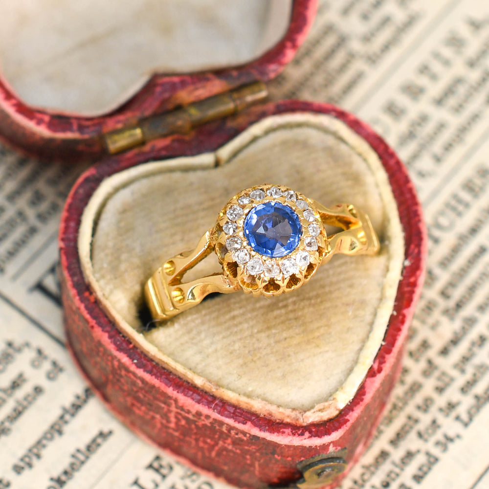 Victorian Sapphire & Diamond Cluster Ring