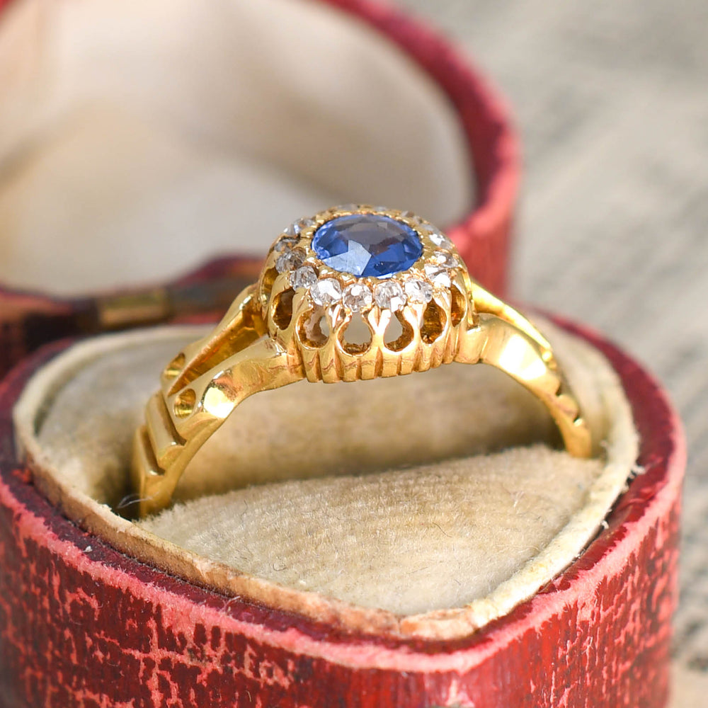 Victorian Sapphire & Diamond Cluster Ring