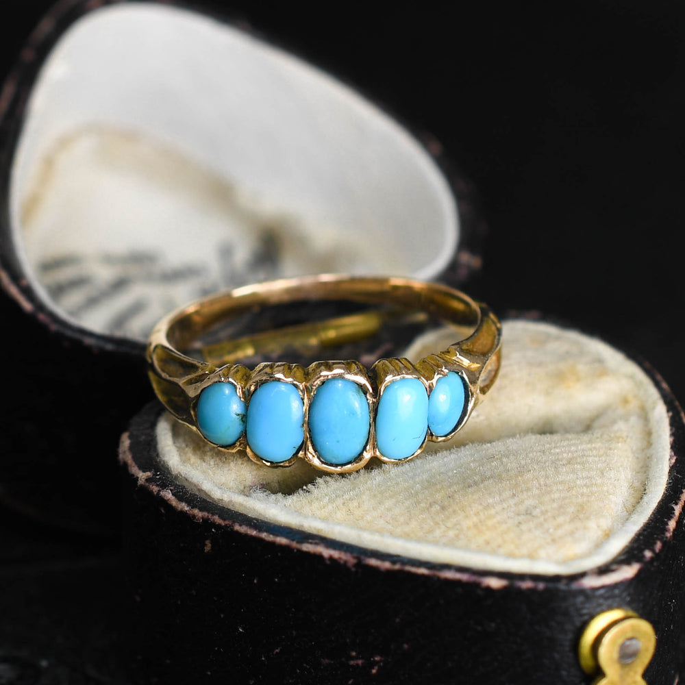 Georgian Turquoise 5-Stone Ring
