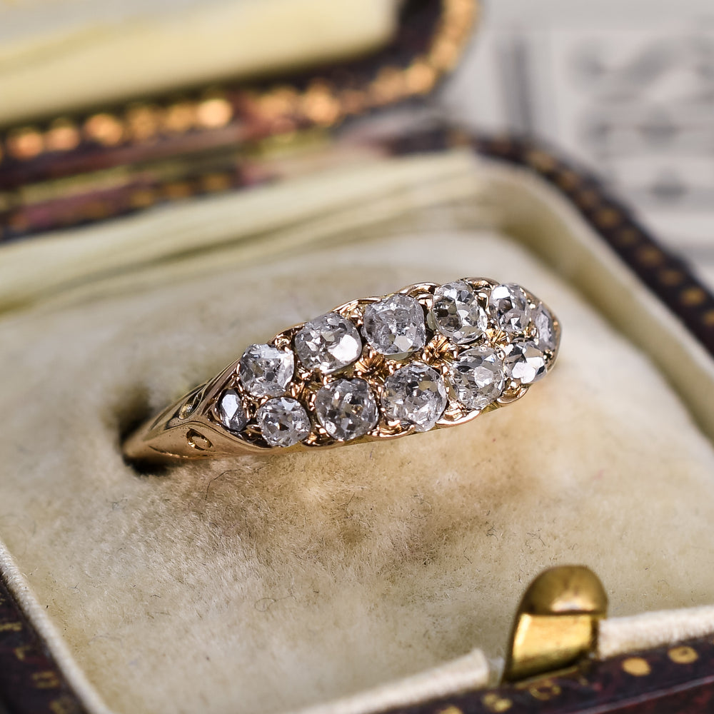 Mid-Victorian Diamond Double Row Ring