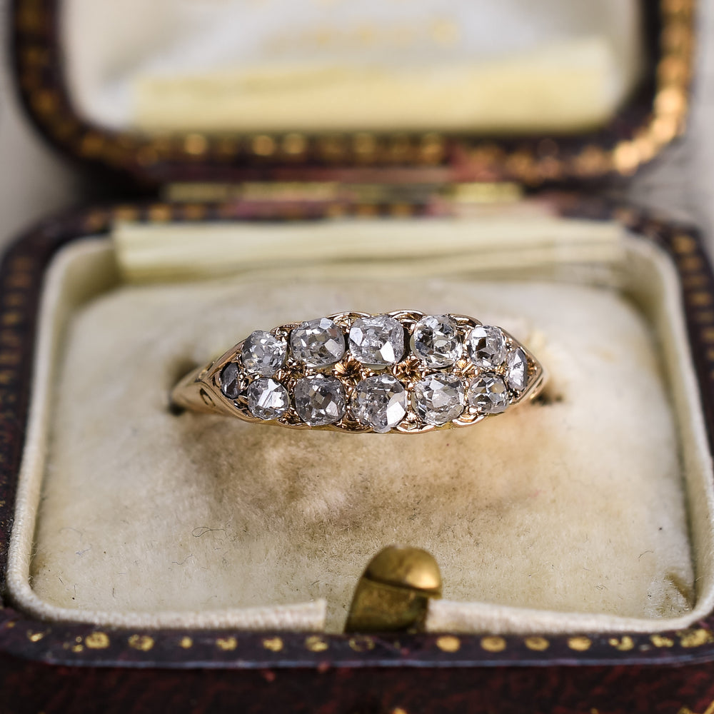 Mid-Victorian Diamond Double Row Ring