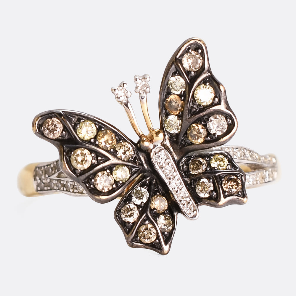 Vintage Diamond Butterfly Ring