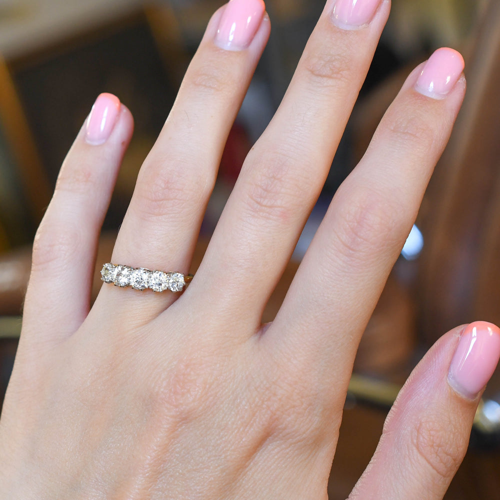 Late Victorian 1.58ct Diamond 5-Stone Ring