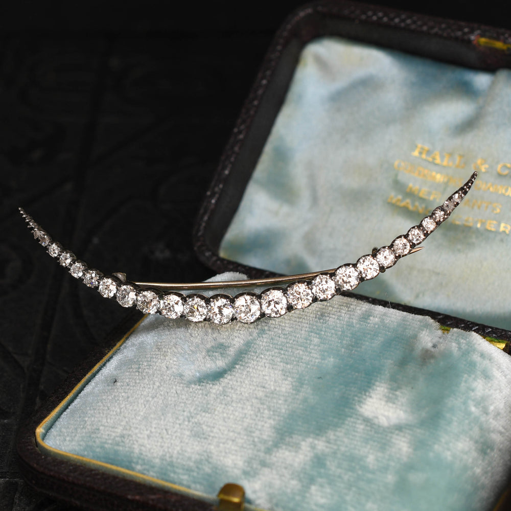 Late Victorian Diamond Crescent Brooch