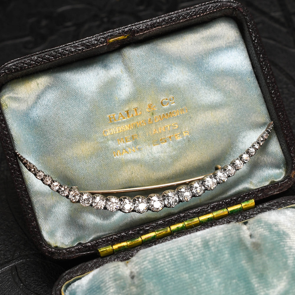 Late Victorian Diamond Crescent Brooch