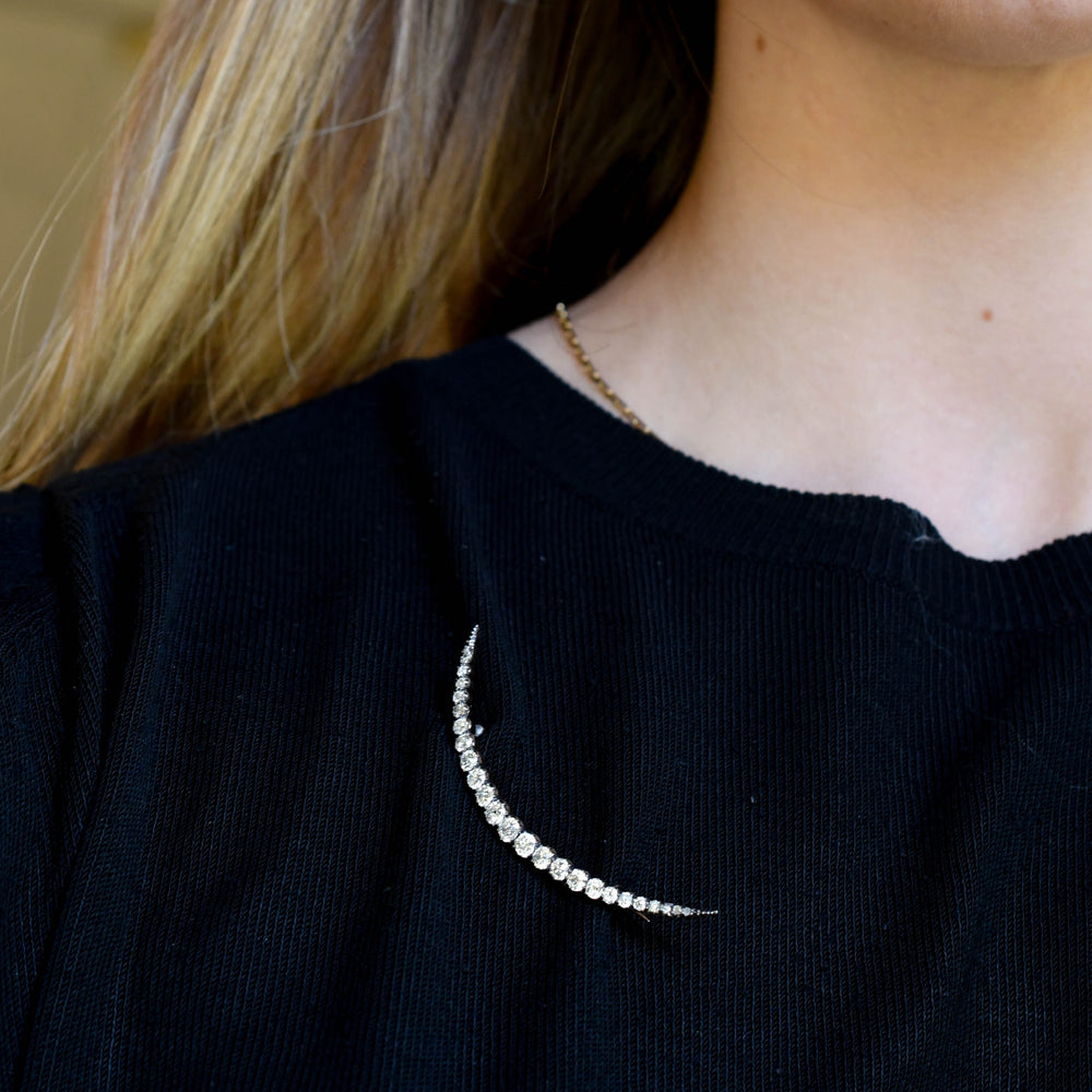 Late Victorian Diamond Crescent Brooch