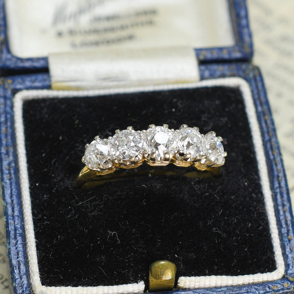 Late Victorian 1.58ct Diamond 5-Stone Ring
