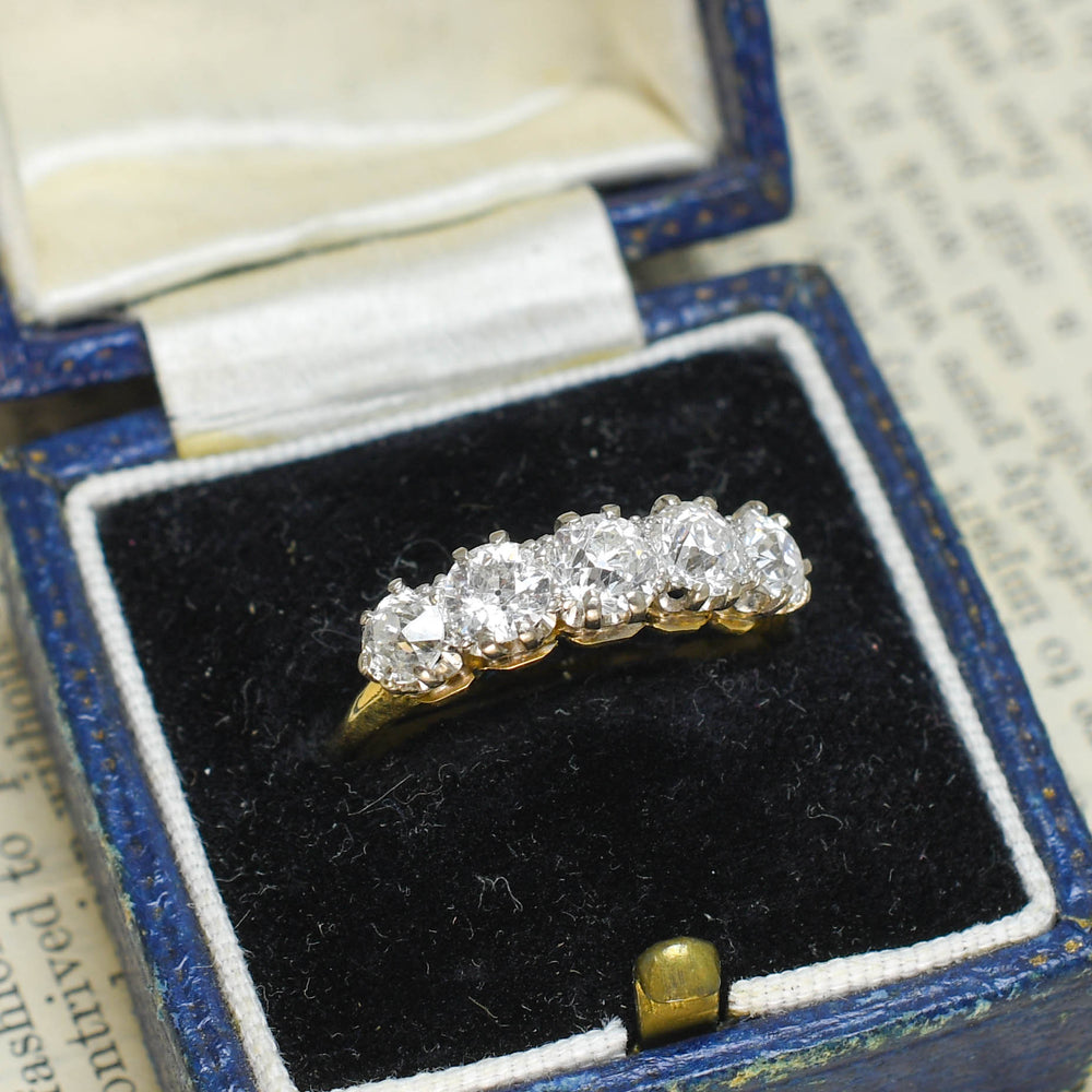 Late Victorian 1.58ct Diamond 5-Stone Ring