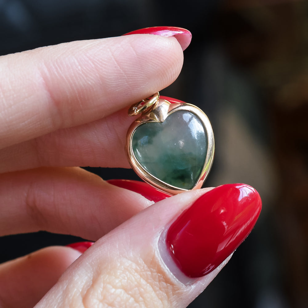 1920's Jade Heart Pendant