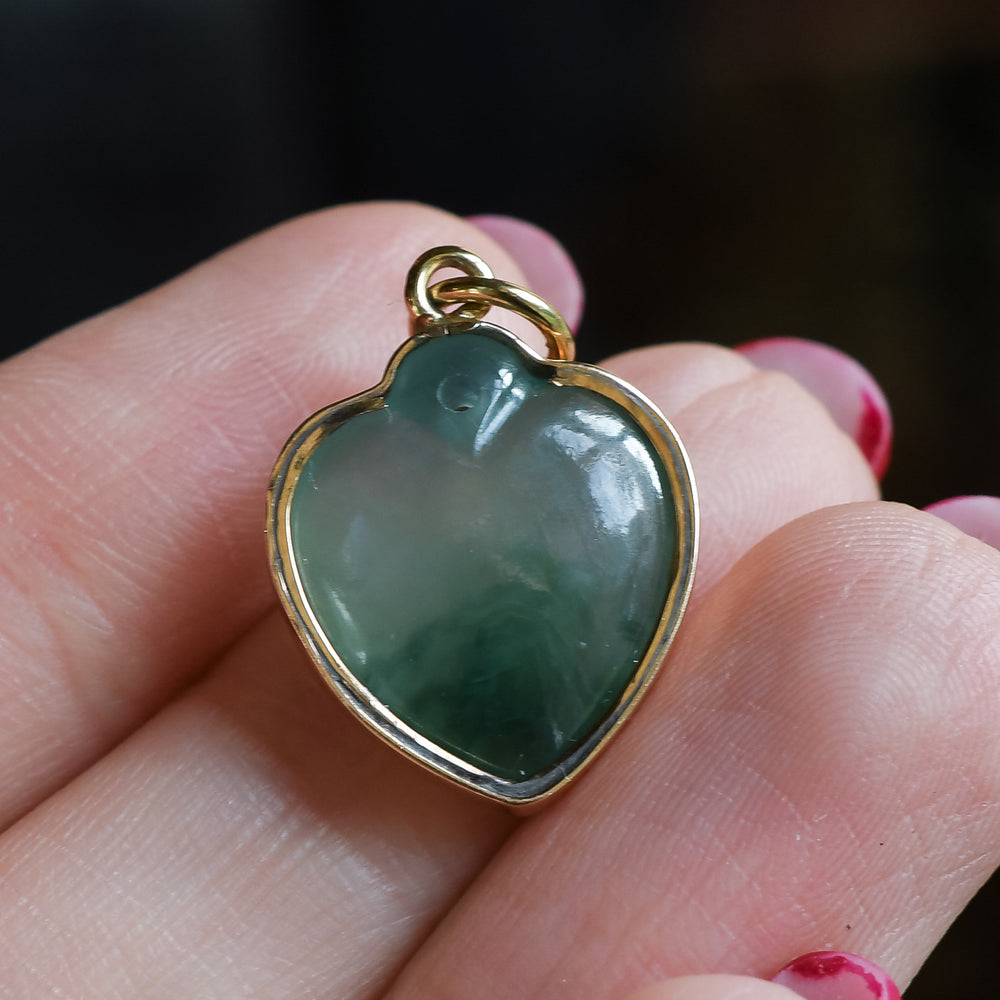 1920's Jade Heart Pendant