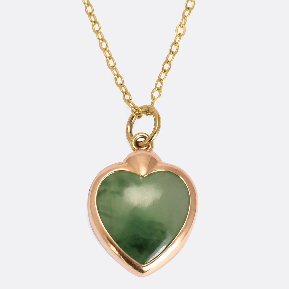 1920's Jade Heart Pendant