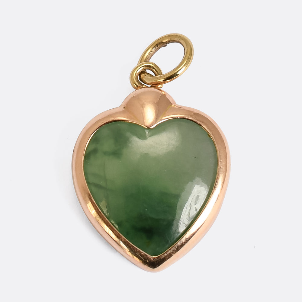 1920's Jade Heart Pendant