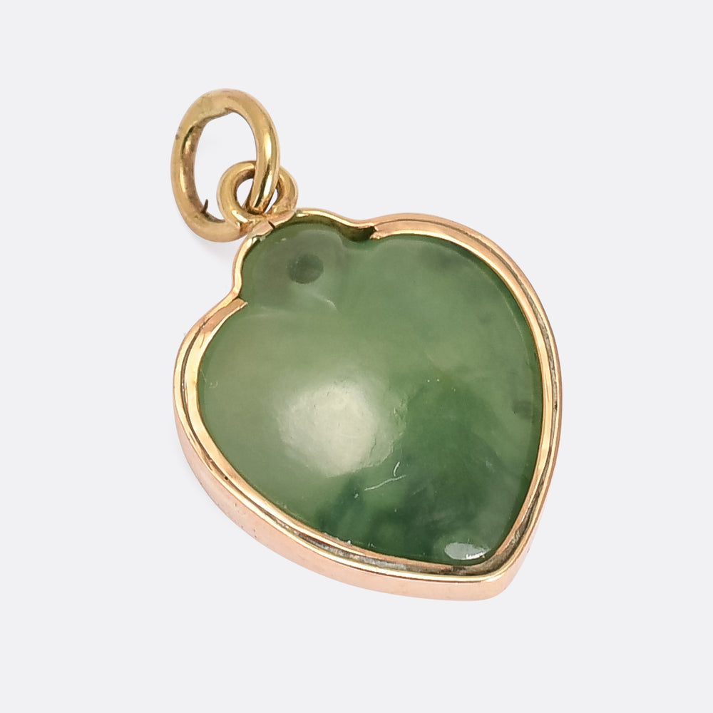 1920's Jade Heart Pendant