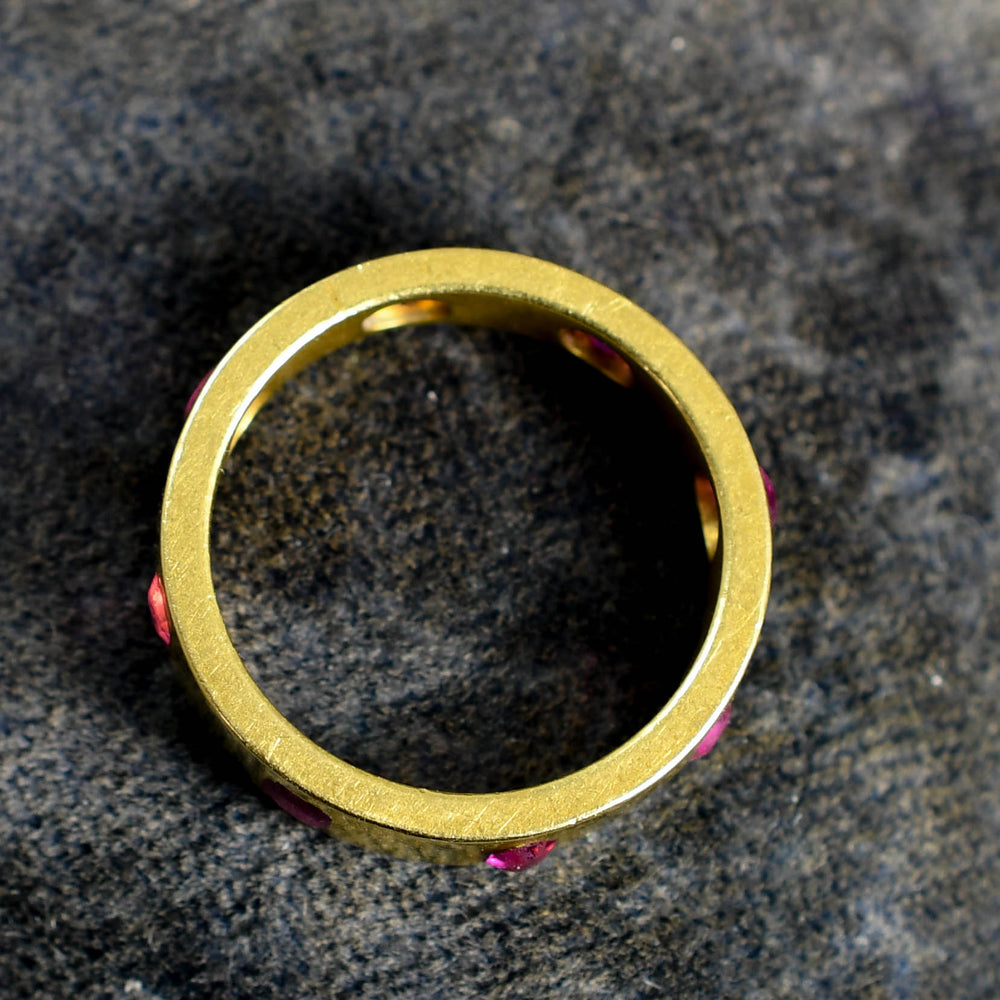 Early 19th Century Russian 18k Gold Ruby Eternity Ring
