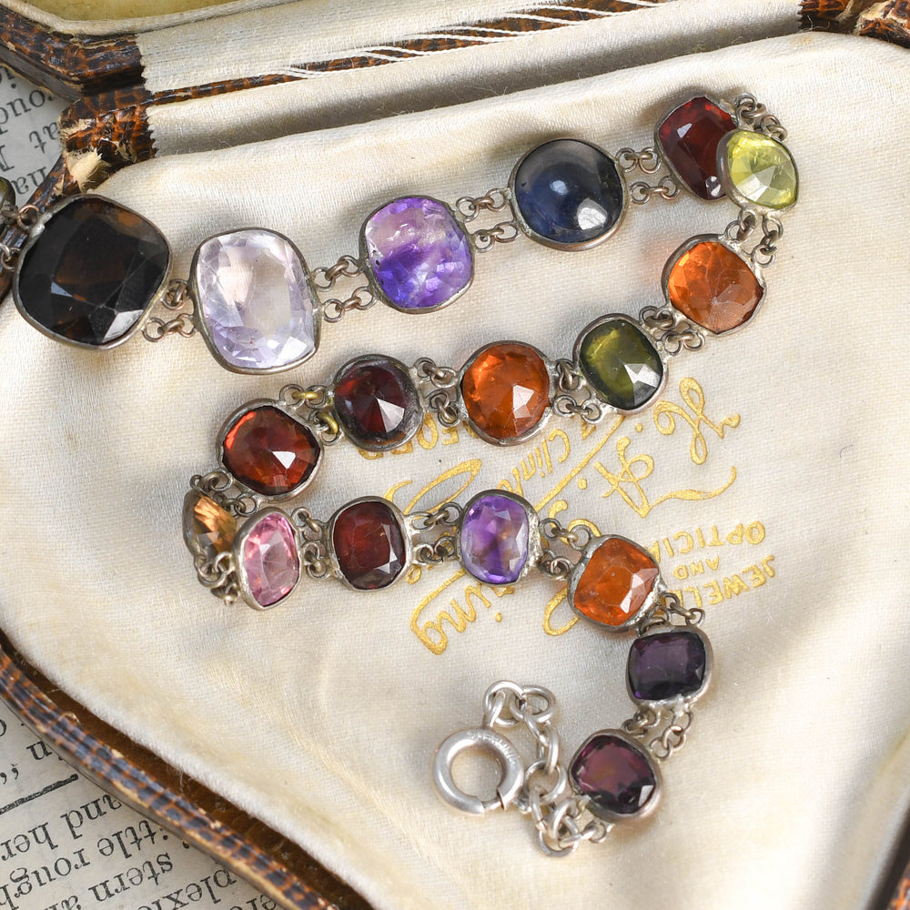 Edwardian Multi-Sapphire Silver Necklace layaway Ck deposit