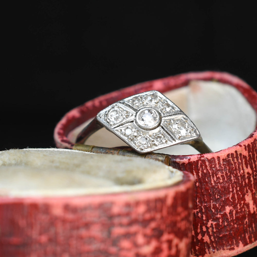 Art Deco Diamond Rhombus Cluster Ring