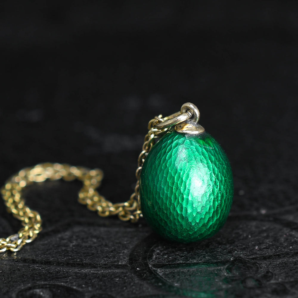 Pre-Revolution Russian Enamel Miniature Egg Pendant