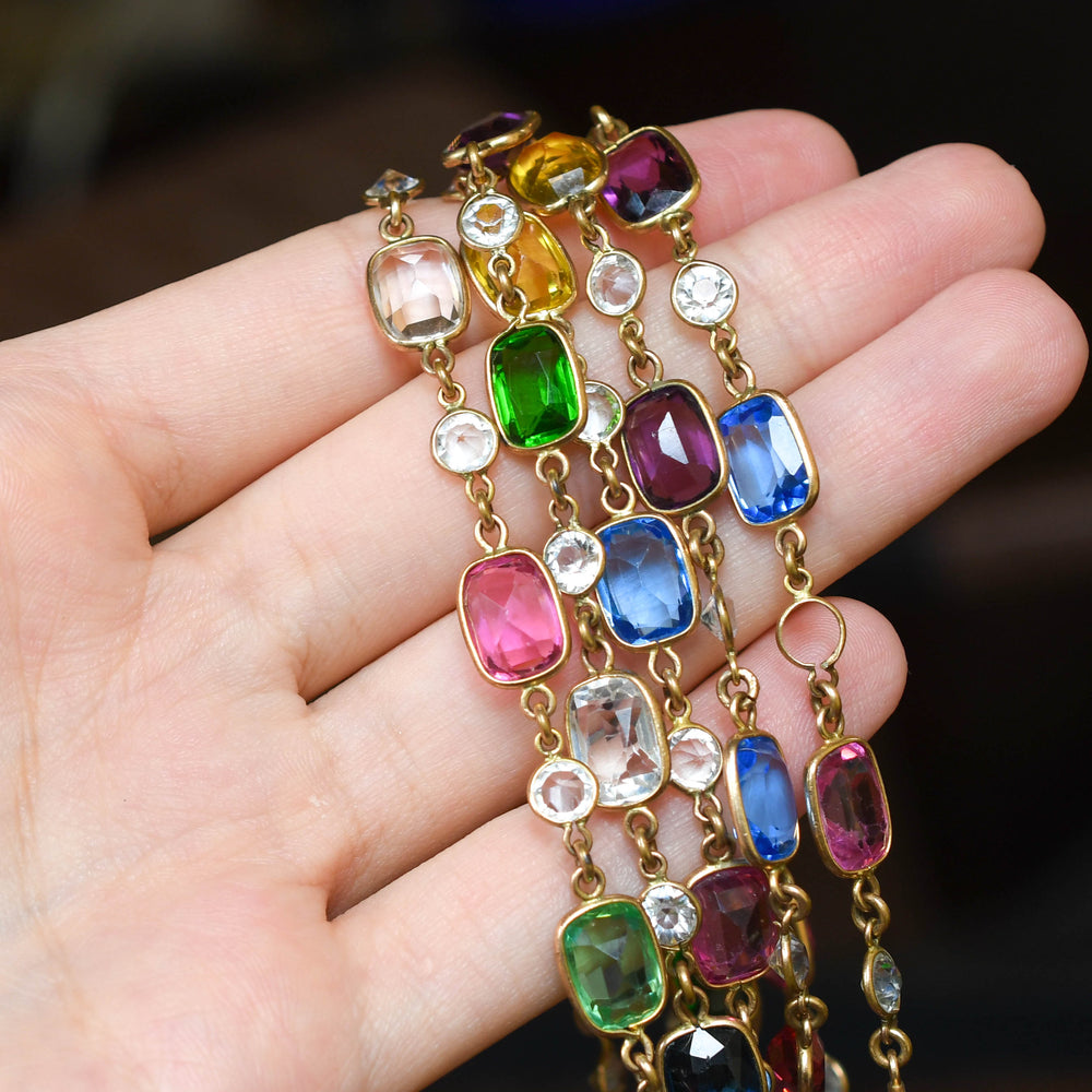 Antique Paste Harlequin Long Chain, 56'