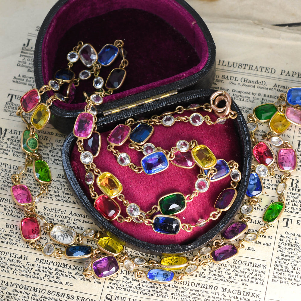 Antique Paste Harlequin Long Chain, 56'
