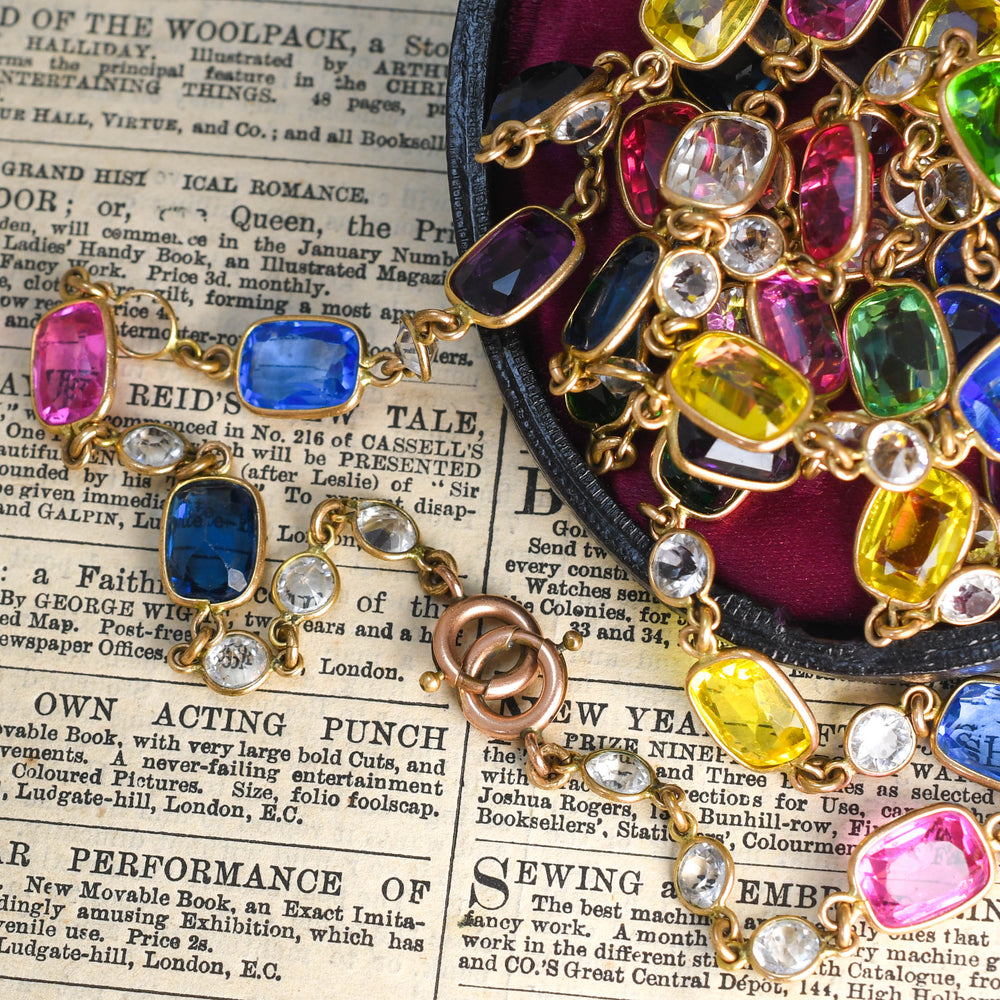 Antique Paste Harlequin Long Chain, 56'